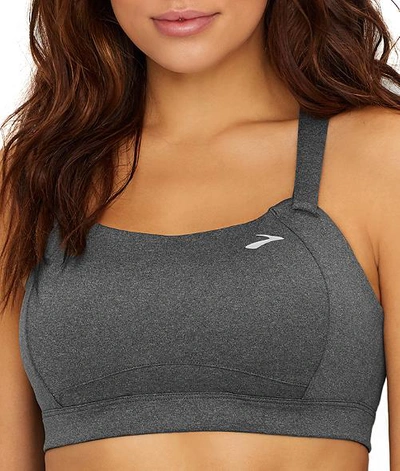 Shop Brooks Juno High Impact Wire-free Sports Bra In Heather Asphalt