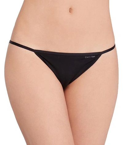 Shop Calvin Klein Microfiber String Bikini In Black