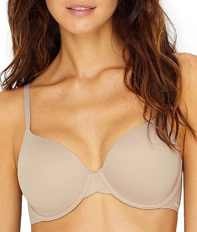 Calvin Klein Perfectly Fit Full Coverage T-shirt Bra F3837 In Fresh Taupe