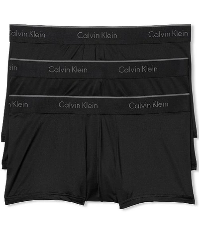 Shop Calvin Klein Microfiber Low Rise Trunk 3-pack In Black