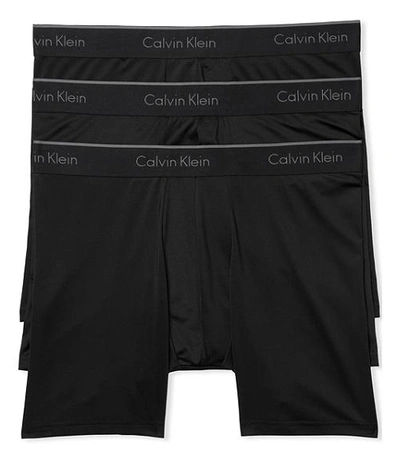 Shop Calvin Klein Microfiber Boxer Brief 3-pack In Black