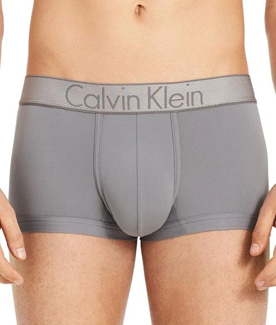 Shop Calvin Klein Customized Stretch Micro Low-rise Trunk In Grey Sky