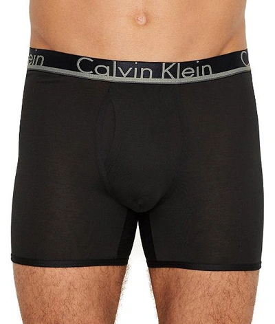 Shop Calvin Klein Comfort Microfiber Boxer Brief 3-pack In Black,black
