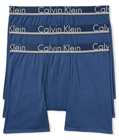 Shop Calvin Klein Comfort Microfiber Boxer Brief 3-pack In Airforce