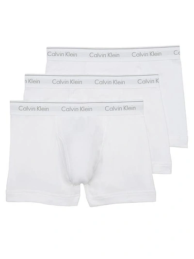 Shop Calvin Klein Cotton Classic Trunks 3-pack In White