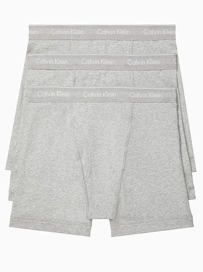 Shop Calvin Klein Cotton Classics Boxer Brief 3-pack In Grey Heather