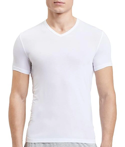 Shop Calvin Klein Ultra-soft Modal V-neck T-shirt In White