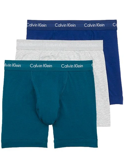 Shop Calvin Klein Cotton Stretch Boxer Brief 3-pack In Twilight,grey,blue
