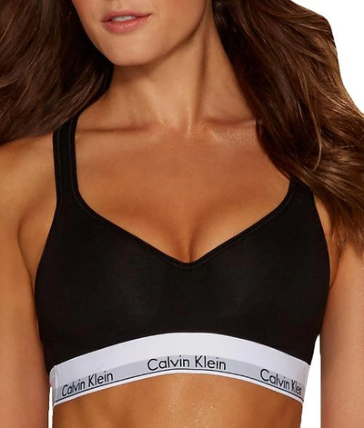 Shop Calvin Klein Modern Cotton Padded Bralette In Black