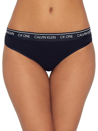 Shop Calvin Klein Ck One Cotton Thong In Black