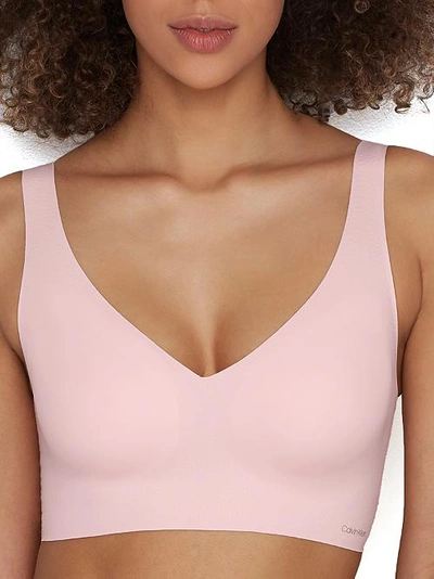 Shop Calvin Klein Invisibles Lift Plunge Bralette In Nymphs Thigh