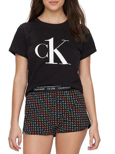 Shop Calvin Klein Pride Knit Pajama Set In Black
