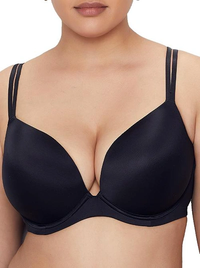 Shop City Chic Adore Plunge Push-up T-shirt Bra In Black