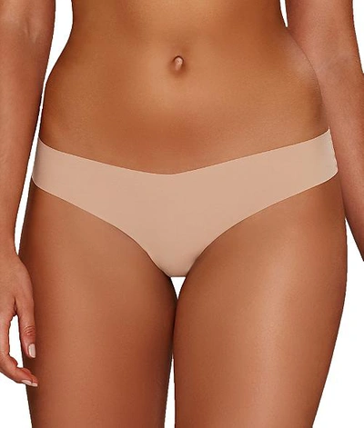 Shop Commando Cotton Low Rise Thong In Nude
