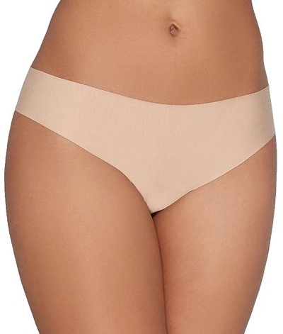 Shop Commando Butter Mid-rise Thong In Nude