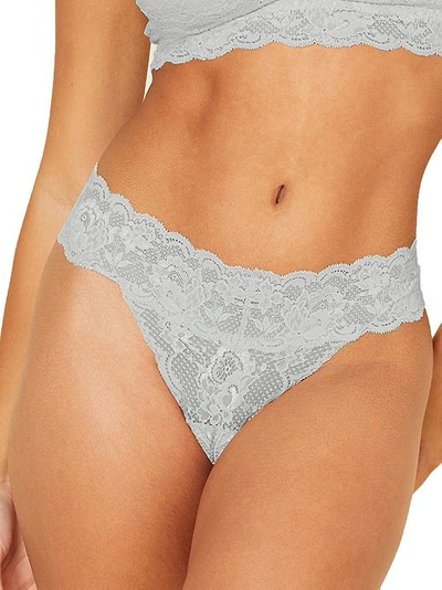 Shop Cosabella Never Say Never Curvy Cutie Low Rise Thong In Dove Grey