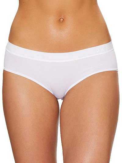 Shop Dkny Classic Cotton Boyshort In Poplin White