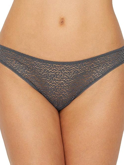 Shop Dkny Modern Lace Thong In Graphite