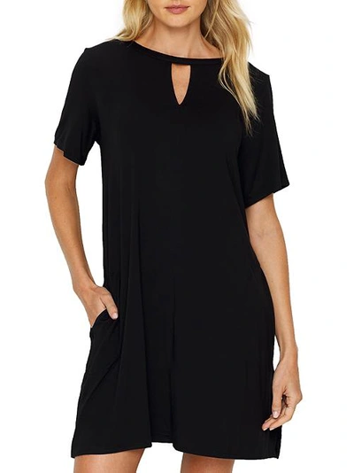 Shop Donna Karan Modal Sleep Shirt In Black