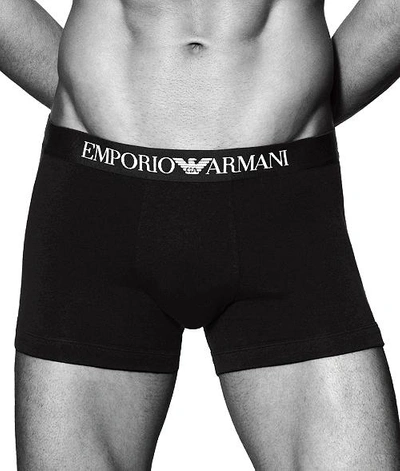 Shop Emporio Armani Stretch Cotton Boxer Brief In Black