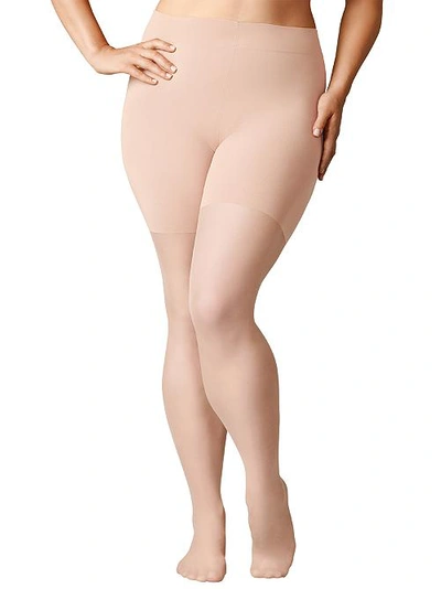 Shop Falke Plus Size Beauty 20 Sheer Pantyhose In Cocoon