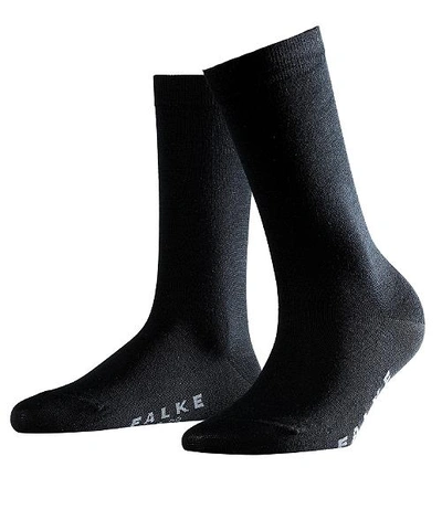 Shop Falke Soft Merino Socks In Black