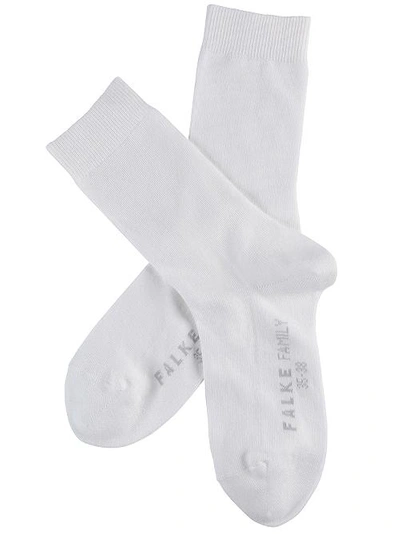 Shop Falke Family Cotton Crew Socks In White