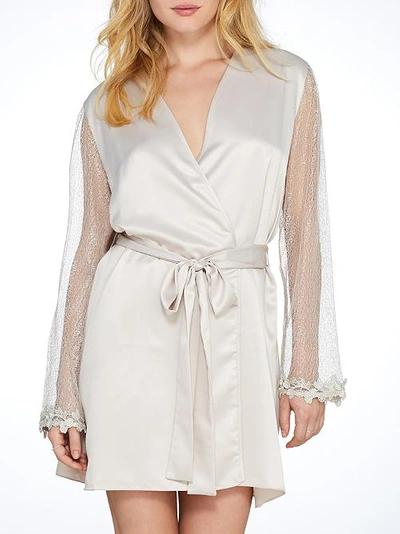 Shop Flora Nikrooz Showstopper Charmeuse Robe In Champagne