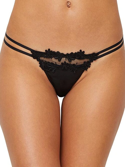 Shop Flora Nikrooz Showstopper Charmeuse Thong In Black