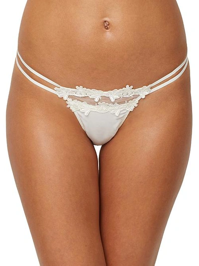 Shop Flora Nikrooz Showstopper Charmeuse Thong In Ivory
