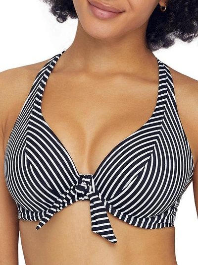 Shop Freya Beach Hut Convertible Bikini Top In Black Stripe