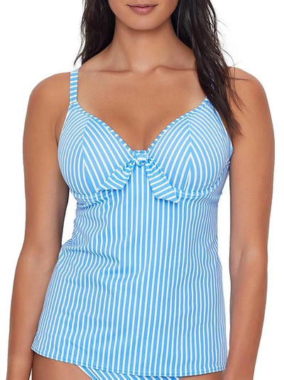 Shop Freya Beach Hut Underwire Tankini Top In Blue Moon