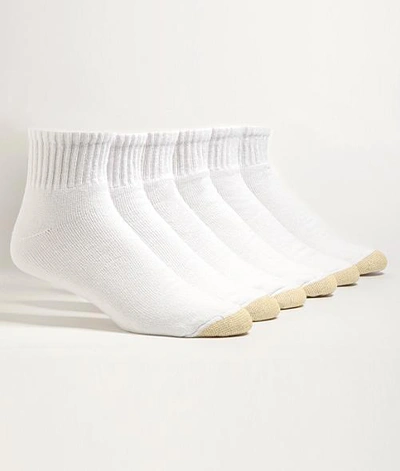 Shop Gold Toe Cotton Cushion Big & Tall Ankle Socks 6-pack In Black