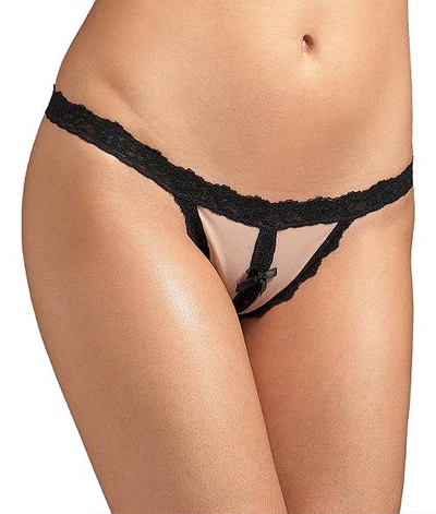 Shop Hanky Panky After Midnight Crotchless G-string In Mocha,black