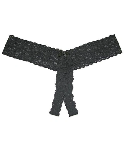 Shop Hanky Panky After Midnight Crotchless Thong In Black
