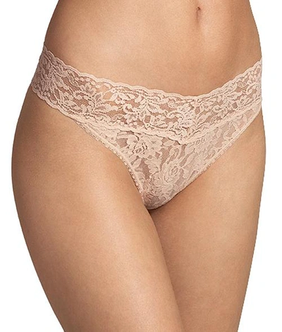 Shop Hanky Panky Signature Lace Original Rise Thong In Taupe