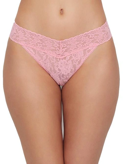 Shop Hanky Panky Signature Lace Original Rise Thong In Pink Lady