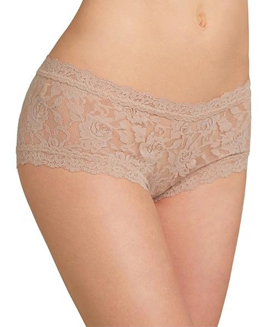 Shop Hanky Panky Signature Lace Boyshort In Taupe