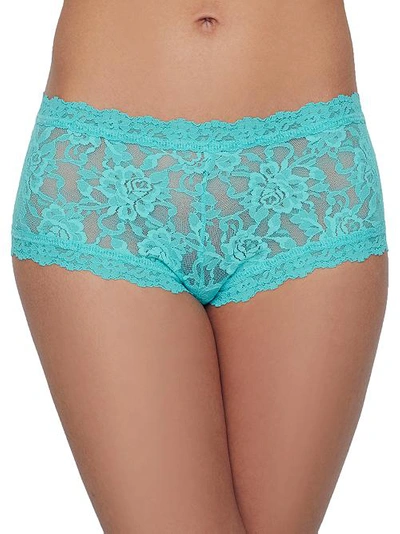 Shop Hanky Panky Signature Lace Boyshort In Beau Blue