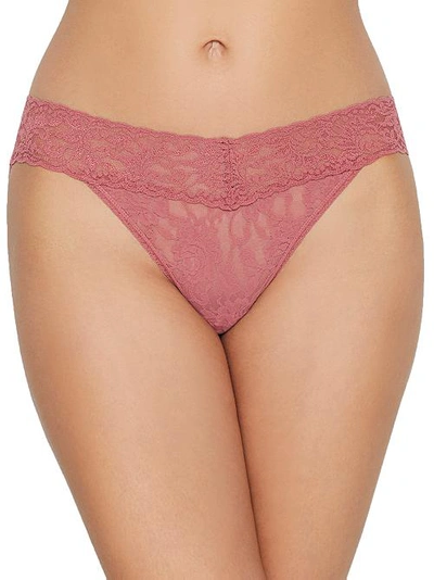 Shop Hanky Panky Signature Lace V-kini In Pink Sands