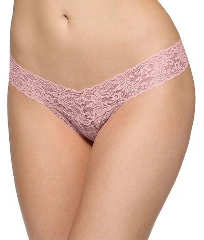 Shop Hanky Panky Signature Lace Low Rise Thong In Bliss Pink