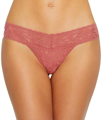 Shop Hanky Panky Signature Lace Low Rise Thong In Pink Sands