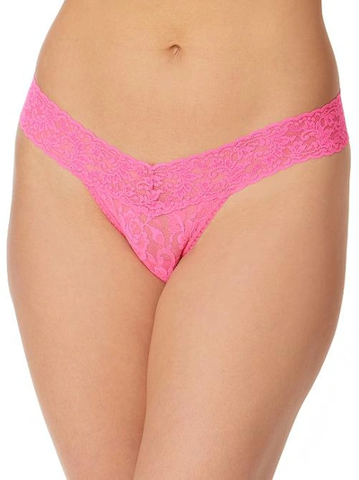 Shop Hanky Panky Signature Lace Low Rise Thong In Fiesta Pink