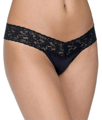Shop Hanky Panky Supima Cotton Low Rise Thong In Black