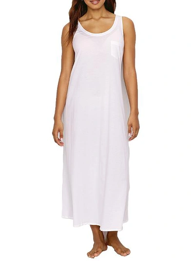 Shop Hanro Cotton Deluxe Long Tank Gown In White