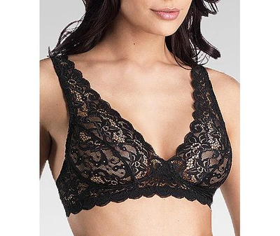 Shop Hanro Luxury Moments Lace Bralette In Black