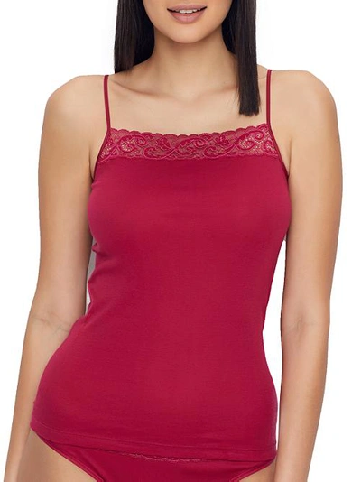 Shop Hanro Luxury Moments Camisole In Barberry