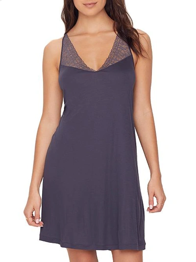 Shop Hanro Imani Modal Chemise In Smoky Blue