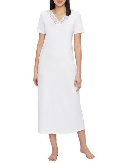 Shop Hanro Moments Knit Long Nightgown In White