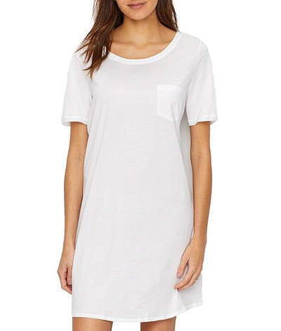 Shop Hanro Cotton Deluxe Knit Sleep Shirt In White